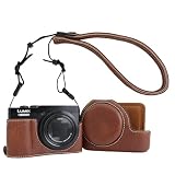 Rieibi TZ99 カメラケース、Panasonic Lumix DC-TZ99/ DC-ZS99デジタルカメラ用PUレザーカメラケース、調節可能なショルダーストラップ付き取り外し可能な保護ケース、ビューティーカバー