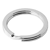 ステンレス ニッケルメッキ 平キーリング 100個入 外徑35/33/32/30/28/25/20/15mm 二重リング キーリング 手芸材料 Diy キーホルダーパーツ 雑貨 シルバー (外徑30mm)