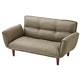 日本製 ソファ 2人掛け 脚が取れる カウチソファ 5段階 リクライニング 布製 〔ファブリック〕 グレー