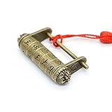 IDヴィンテージアンティークメタルCarved中国文字パスワードロック南京錠スーツケース用ジュエリーボックス引き出し