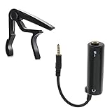 マルチメディア ギター インターフェイス・コンバータ チューナーオーディオケーブル 対応iPhone/iPad/iPod + ギター ワンタッチ カポ バネ式 フォーク エレキ クラシック アコースティック ファイバークロス ギターピック