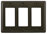 Bryant Electric NPJ263 Wallplate, Nylon, Mid-Sized, 3-Gang, 3 Decorator/GFCI, Brown [並行輸入品]