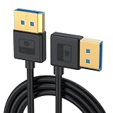 CYケーブル 極細 左角度 DisplayPort 1.4 DP - DPケーブル 8K 60hz ケーブル Ultra-HD UHD 4K 144hz 90度 デスクトップノートパソコンモニター用(100cm)