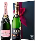 ワイン ギフト 誕生日プレゼント セット【ノンアルコール ピエール ゼロ ブラン ド ブラン 750ml 】【モエ・エ・シャンドン モエ ロゼ アンペリアル 750ml】リボン包装