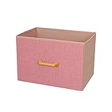 カラーボックス 収納ボックス 縦置き 横型 木製ハンドル ピンク 幅38×奥行26×高さ26cm NWH3826-PI