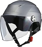 リード工業(LEAD) バイクヘルメット ジェット SERIO シールド付きハーフヘルメット スモーキーシルバー RE40 - ワンサイズ