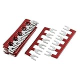 SODIAL(R) フォーク6ポジション　プレ絶縁端子ストリップブロック　赤　600V 25A 10件