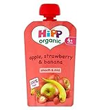 HiPP Organic Apple, Strawberry & Banana 4+ Months 100g (Pack of 2) - ヒップ有機リンゴ、イチゴ＆バナナ4+ヶ月100グラム (Hip