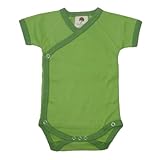 オーガニックコットン キモノボデイスーツ半袖【クローバーグリーン】(0-3ヶ月(50~60))