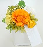 【ベルシック】 プリザーブドフラワー　ルリビットローズ　イエロー 枯れないお花　お祝・お見舞い　クリアケース付