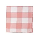 (Napkin, Peony) - Franklin Peony Pink and White Cheque Woven Cotton Napkin 18x18