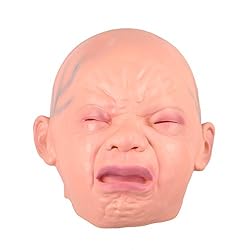 Kicode 気味悪い スマイル 泣く 赤ちゃん 頭 面 ラテックス 恐ろしい ホラー のためのマスク ハロウィンパーティーコスチューム大人のコスプレ