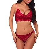 Kohore レディース tバック セット セクシー 総レース 花柄 無地 2点セット シースルー 透け 過激 ビキニ 水着 温泉 キャミソール ブラ ショーツセット 安い ランジェリー 勝負下着 女