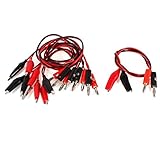 uxcell テストケーブル　ワニ口クリップ×2-プラグ（オス）×2　全長55cm　実験室　電気テスト　5ペア