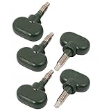 DealMux 5 Pcs 1/4-14 x 4mm Length Knurled Plastic Head Thumb Screws Green
