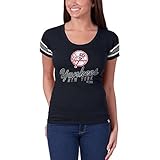 MLB Boys MLB New York Yankees ' 47ブランドレディースOff CampusスクープTシャツ、スタイル2 (ネイビー) L