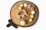 天然木製Teething Toy Interchangeableおしゃぶりホルダーストラップ、ダミーclip- by Mali Wearベビーシャワーgift- Unfinished Wood カラー