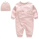 エルフ ベビー(Fairy Baby)ベビーカバーオールロンパース 長袖フード付き 出産祝い 可愛いうさぎ耳 M ピンク