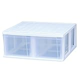 アイリスオーヤマ チェスト 押入れ 1段 深型 幅74×奥行70×高さ31.8cm ホワイト/クリア OCD-742