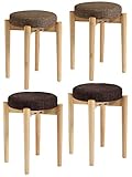 タマリビング スタッキングスツール ホルント 【4台入】 ベージュx2 ブラウンx2 50002803