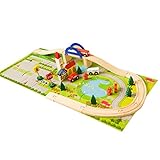 [ドリーマー]　40ピース　立体パズル　ブロックス　積み木　ビー玉　城　町　交通　立体交差橋　汽車　組み立て　木製　レール　マット付き　シーツ付き　カラフル