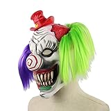 [EnergyPower] ハロウィン・パーティー用マスク ピエロ ジョーカー 髪の毛付き超リアルフルフェイスマスク 怖いです！ 悪魔 宇宙人 サタン デーモン ゾンビ ウィッグ お面 仮面 かぶりもの cosplay 変身 変装 Halloweenグッズ コスプレ衣装 クリスマス 仮装大会 学園祭 文化祭 イベント お化け屋敷 お祭り 妖怪 モンスター 怪物 ホラー ジョークアイテム
