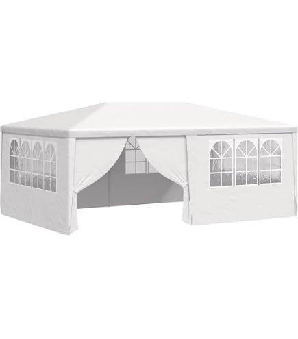Amazon.co.jp: vidaXL 12側壁付きホワイトパーティーテント 8x4 m PE