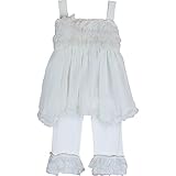 Isobella & Chloe Baby Girlsアイボリークリームシュガー2個パンツ衣装セット12 – 24 m