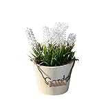 Homyl 人工植物　造花　人工鉢植　贈り物　自然　快適生活　ホーム　オフィス　装飾　25x12.5x9cm 　全5色 - ホワイトポットホワイトフラワー
