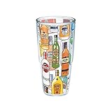 Tervis Liquor BottlesラップTumbler withブラックShaker Lid、24オンス、クリア