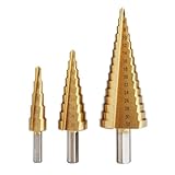 VicTsing 3Pcs HSS Steel Large Step Cone Drill Titanium Bit Set Hole Cutter 4-12/20/32mm by VicTec
