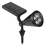 GreeSuit ソーラーライト　LED　スポットライト　ガーデンライト　センサーライト　屋外照明　庭園　草地 太陽光発電　防水等級IP44　0.5W　20~50LM　昼光色　多結晶シリコン　ブラック