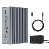 TOBENONE Thunderbolt 3ドック USB-Cドッキングステーション デュアル 4K@60Hzディスプレイ MacBook Pro/Dell/Lenovo/HP用 16イン1ノートパソコンドック Power Delivery付き Thunderbolt 3 40Gbps DP 7 USB イーサネット UHS-II SD オーディオ