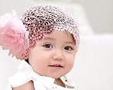BONAMART ®赤ちゃん女の子子供用幼児用プリンセスヘアネットバンドヘアNetbandレースアクセサリー花新生児S - L カラー: ピンク
