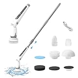 Epeios バスポリッシャー コードレス 電動お掃除ブラシ 充電式 角度調節 伸縮 2回転モード 2500mAhバッテリー 7種ブラシ 防水 スティック&ハンディ