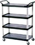 [T-8194760]ラバーメイド　オープンシェルフカート　４段タイプ　ブラック 409607