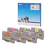 G&G ピータッチ用 互換テープ 幅12mm 長さ5.5m 6色セット (蛍光/黒字) (カラー/白字) ブラザー用