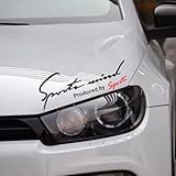 Ｓｐｏｒｔｓ ｍｉｎｄ 車 バイク ステッカー デカール シール 汎用 サイド ドレスアップ スポーツマインド sports mind 全8カラー 4サイズ (ブラック, Lサイズ 30×10cm)