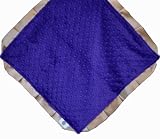 Cozy Wozy Signature Minky Lovie Sized Baby Blanket with Satin Trim Lovie, Purple/Tan, 18 x 18 by Coz