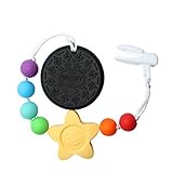 Black Food Silicone Safe Eco Baby Teether Pacifier Cookie Clip Holder - Non-toxic, BPA, PVC, Phthala