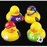 One Dozen (12) Assorted Sports Rubber Duckys [Toy] by Fun Express [並行輸入品]