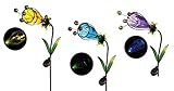 New Creative Bottle Lily Solar Powered Garden Stakes, Set of 3