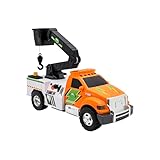 Mighty Fleet Action Drive 16インチ インタラクティブチェリーピッカー おもちゃ ライト&サウンド付き モーションドライブアクション リアルデザイン バッテリー付属 - 対象年齢3歳以上。