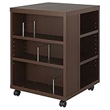 【完成品・組立不要】 日本製 キャスター付き マルチ収納 ワゴン サイドテーブル 本棚 収納 ダークブラウン