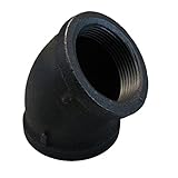 Everflow Supplies BMFF0034 3/4 45 Degree Malleable Iron Elbow Fitting for High Pressures with Female
