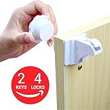 CHILD SAFETY MAGNETIC CABINET LOCKS - Set of 4 Locks + 2 Keys - Baby Proofing Cabinet Lock Kit - Eas