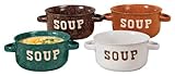 Handled Stoneware WalterDrakeホーム供給メンテナンスストアでスープマグカップ – 4のセット