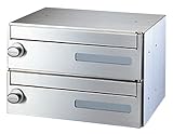 郵便受箱 前入前出型 横型 ラッチロック錠付 2戸用