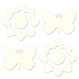 Brewster WPSI98849 Wall Pops for Baby Peel and Stick Flower Butterfly Silhouette, Ivory White [並行輸入品