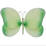 HangingバタフライグリーンSparkleナイロンButterfliesメッシュデコレーション装飾赤ちゃん保育園寝室女の子部屋天井壁装飾結婚式誕生日パーティーベビーシャワーバスルームホームキッズC